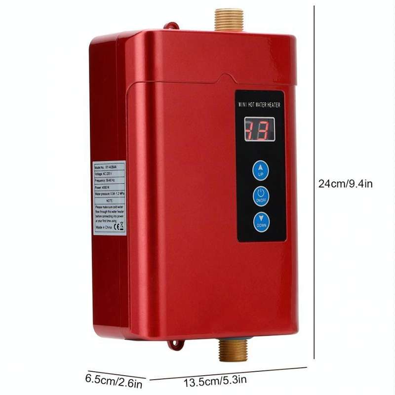 AU Plug 4000W Electric Water Heater With Remote Control Adjustable Temperate(Red)