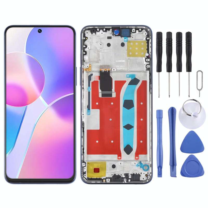 Original LCD Screen for Honor X30i Digitizer Full Assembly with Frame(Blue)