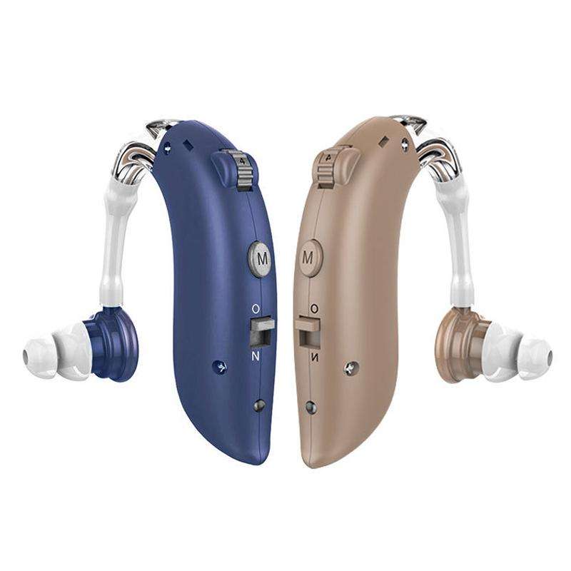 GM-105 Smart Noise Cancelling Ear-hook Rechargeable Elderly Hearing Aids, Spec: US Pulg(Skin Color)