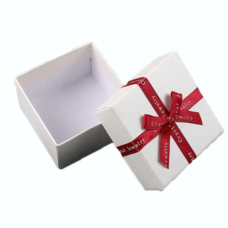 10 PCS Bowknot Jewelry Gift Box Square Jewelry Paper Packaging Box, Specification: 9x9x4cm(Creamy...