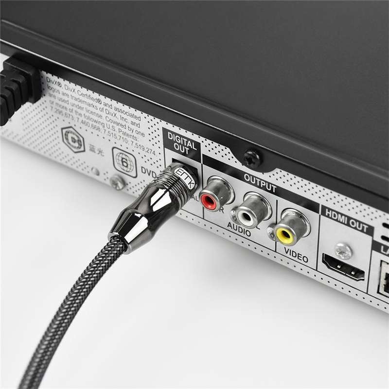 EMK OD6.0mm 3.5mm Digital Sound Toslink to Mini Toslink Digital Optical Audio Cable, Length:2m