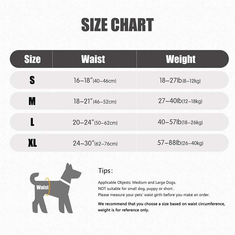 Dog Hind Leg Auxiliary Strap Decompression Auxiliary Travel Belt For Elderly and Injured Dog, Siz...