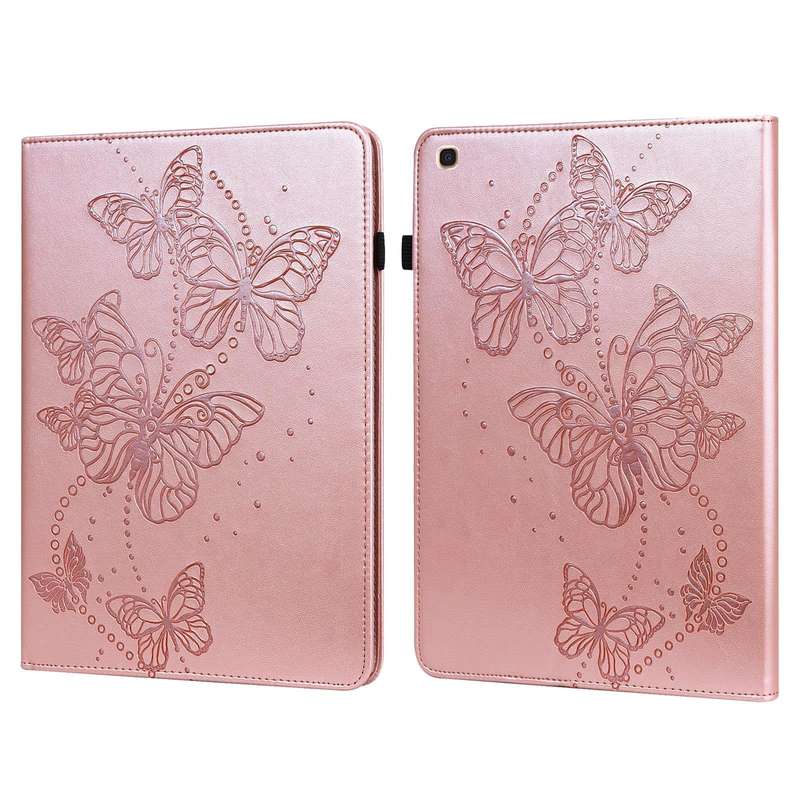 For Samsung Galaxy Tab A 10.1 (2019) T510 Embossed Butterfly Pattern Horizontal Flip Leather Tabl...