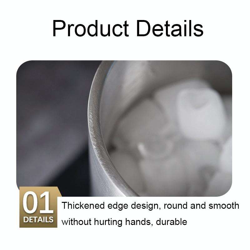 Large Capacity Thickened Stainless Steel Round Ice Bucket Bar Double-Layer Champagne Beer Barrel(...