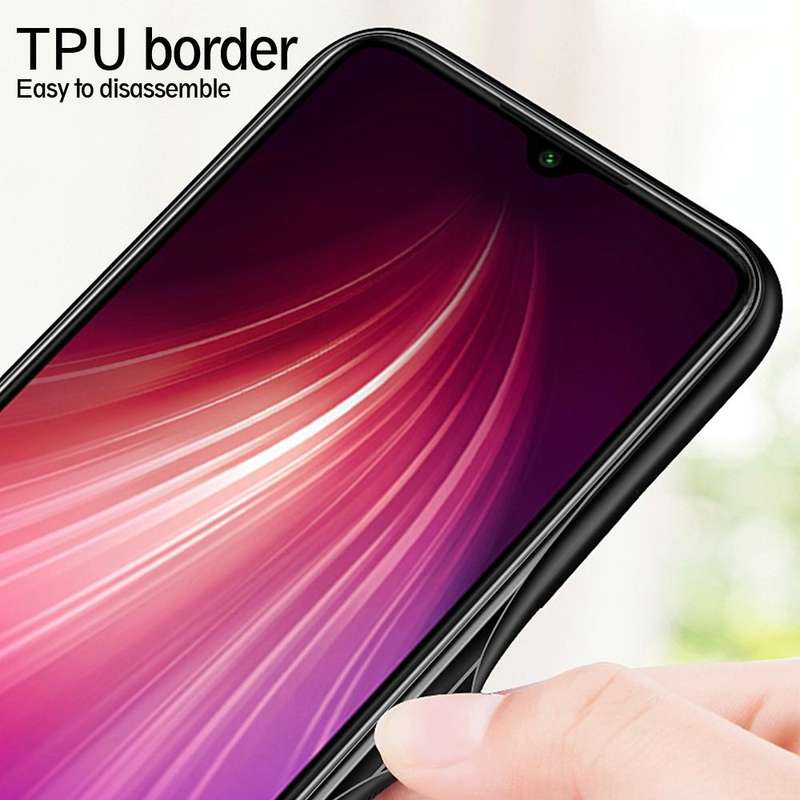 For Xiaomi Redmi Note 8 Gradient Color Glass Case(Pink)