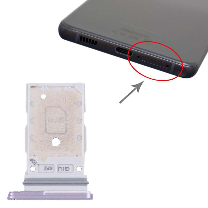 For Samsung Galaxy S21 FE 5G SM-G990B Original SIM Card Tray + SIM Card Tray (Purple)