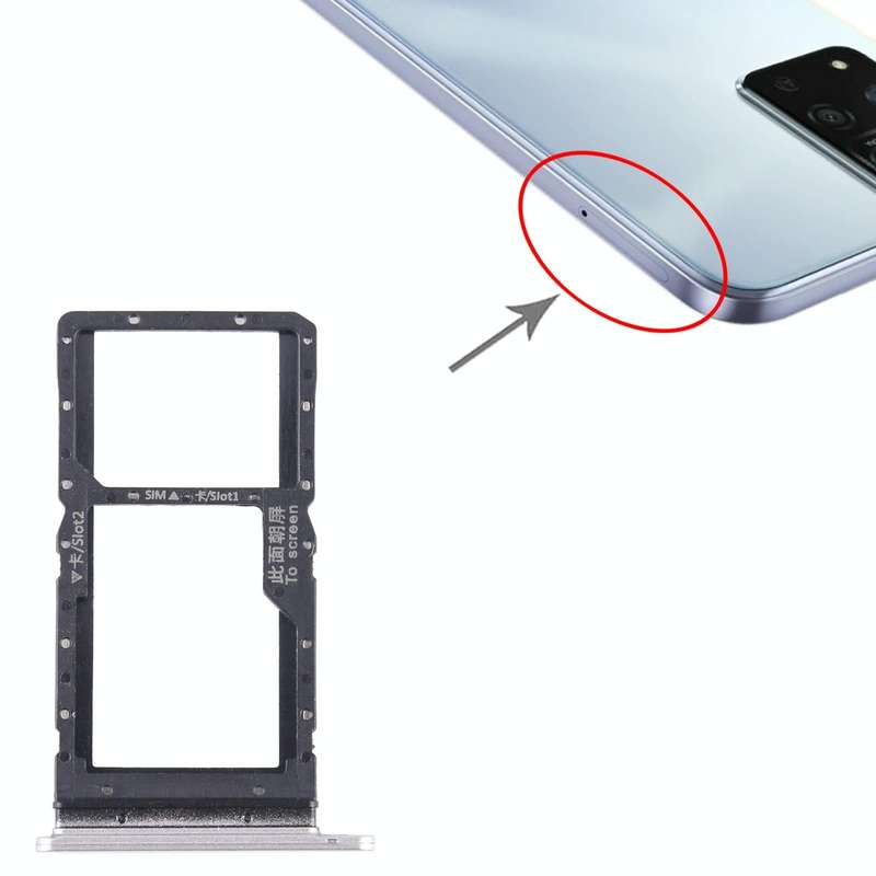 For Honor Play 20A SIM + SIM / Micro SD Card Tray (Silver)