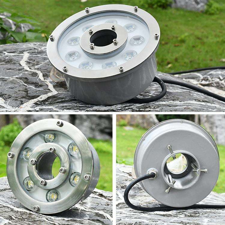 6W Landscape Colorful Color Changing Ring LED Aluminum Alloy Underwater Fountain Light(Colorful)