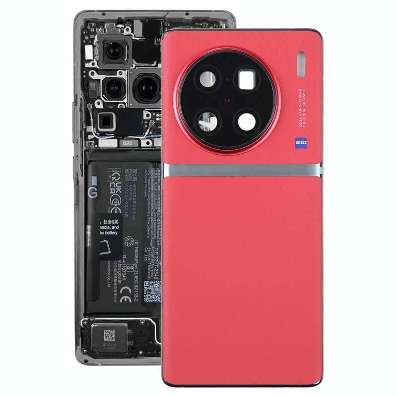 For vivo X90 Pro+ Original Battery Back Cover with Camera Lens Cover(Red)