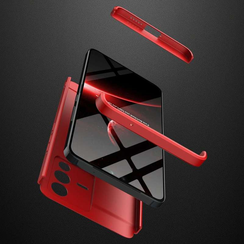 For vivo V23 5G GKK Three Stage Splicing PC Phone Case(Red)