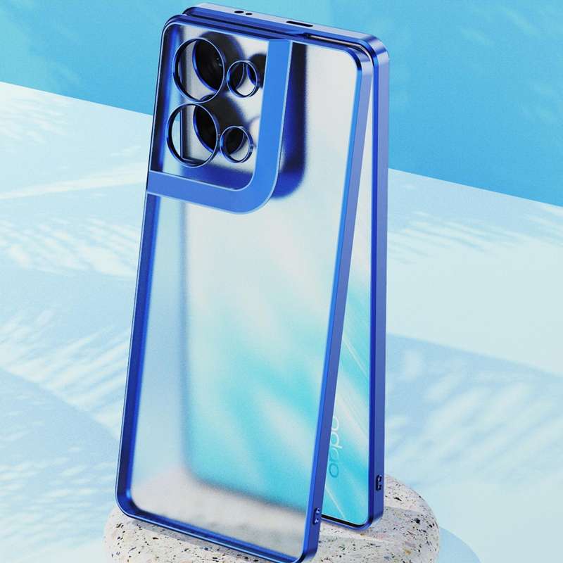 For OPPO Reno8 Electroplated Frosted Phone Case(Transparent Frosted)