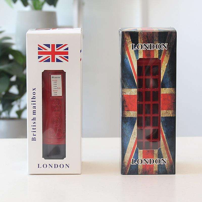 Retro Tin Alloy Telephone Booth Postbox Piggy Bank Decoration( Mailbox)