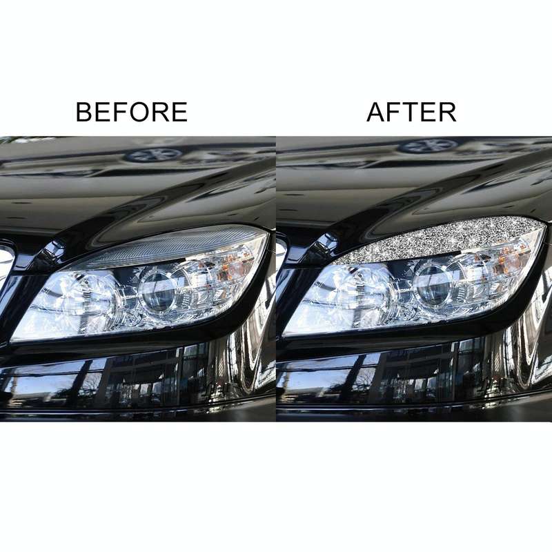 For Mercedes-Benz C-class W204 2008-2011 Car Light Eyebrow Diamond Decorative Sticker, Left and R...
