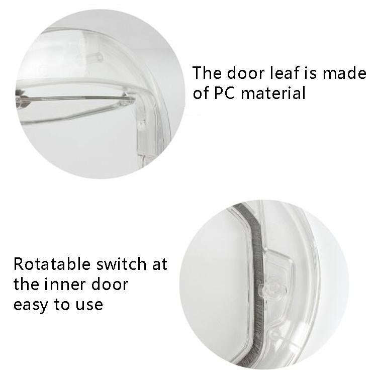 Pet Supplies PC Material Round Glass Door Cat Puppy Door Hole(Transparent)