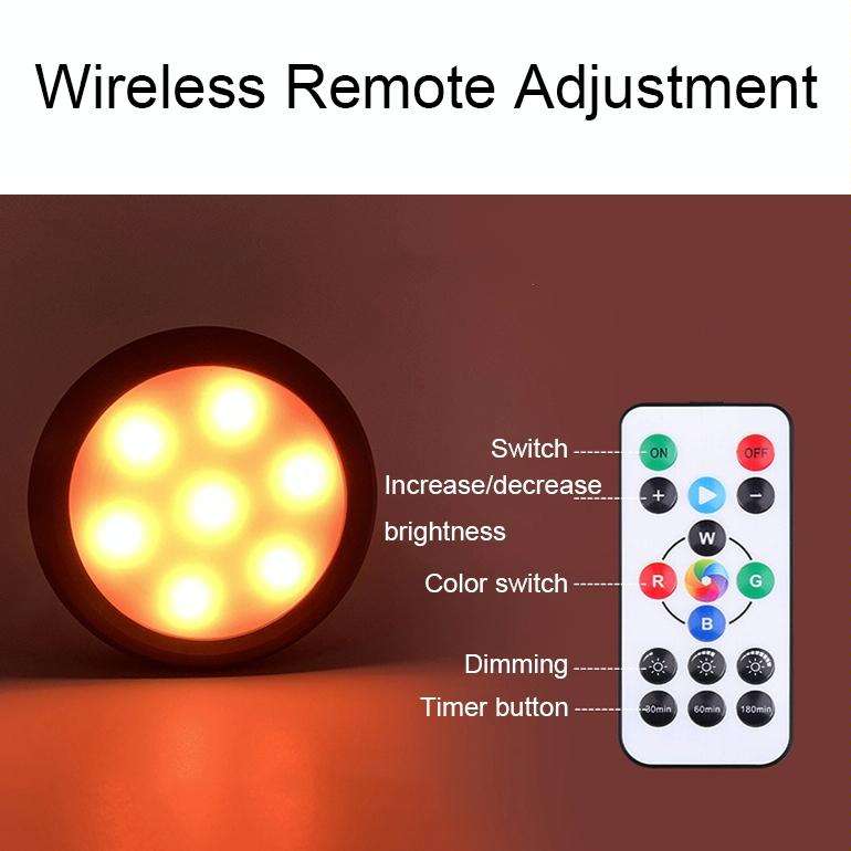 TL009-RGB Wireless Timer Dimming Night Lights Party RGB Atmosphere Lights with Remote Control(White)