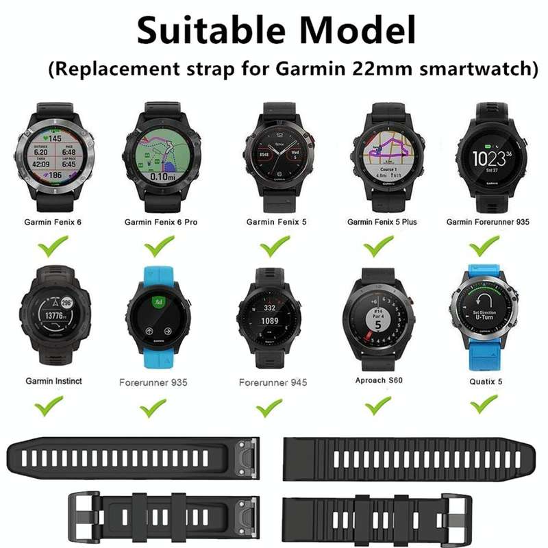 For Garmin Fenix 6 Pro GPS Silicone Watch Band(Black)