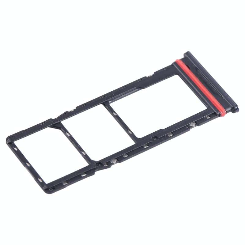 For Infinix Smart 6 Plus India X6823 SIM Card Tray + SIM Card Tray + Micro SD Card Tray (Black)