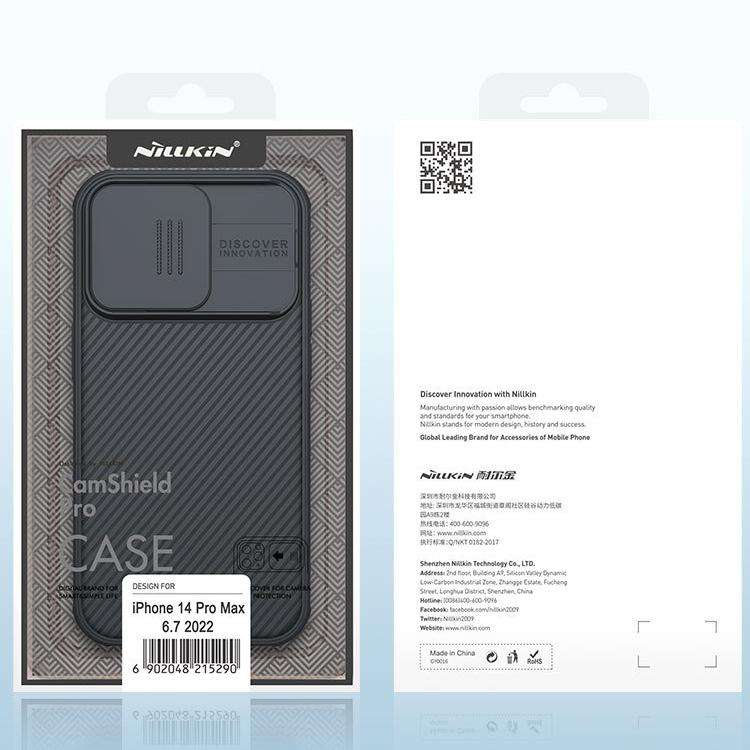 For iPhone 14 Pro Max NILLKIN CamShield Pro Protective Phone Case(Black)