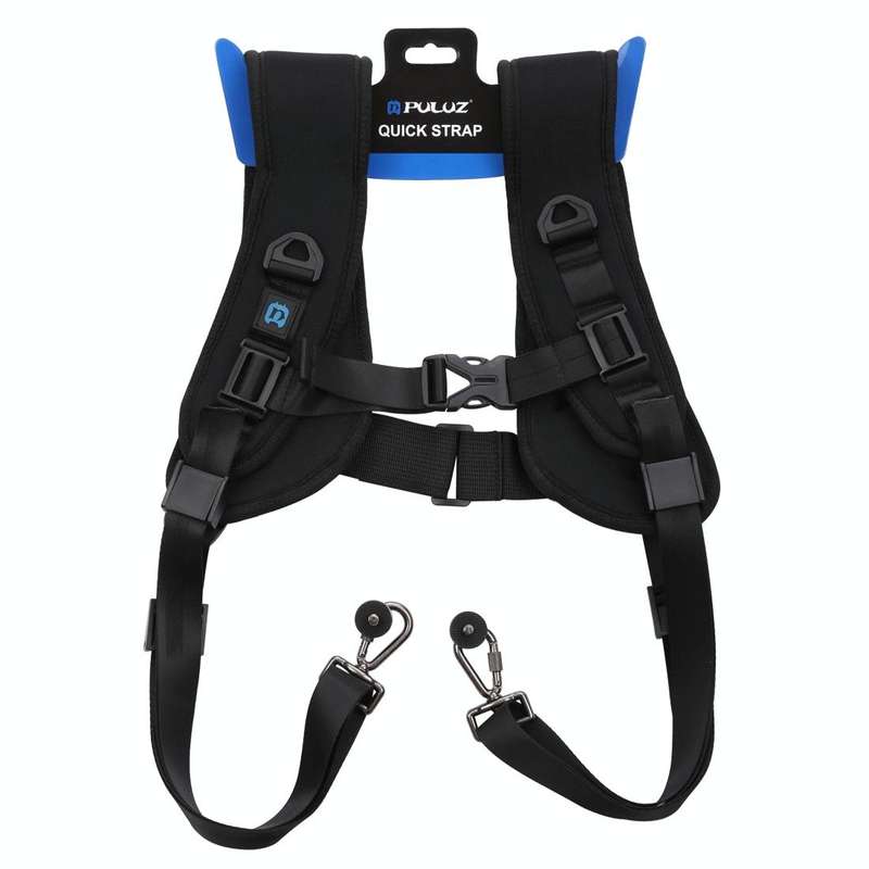 PULUZ Quick Release Double Shoulder Harness Soft Pad Decompression Foam Strap Belt for DSLR Digit...