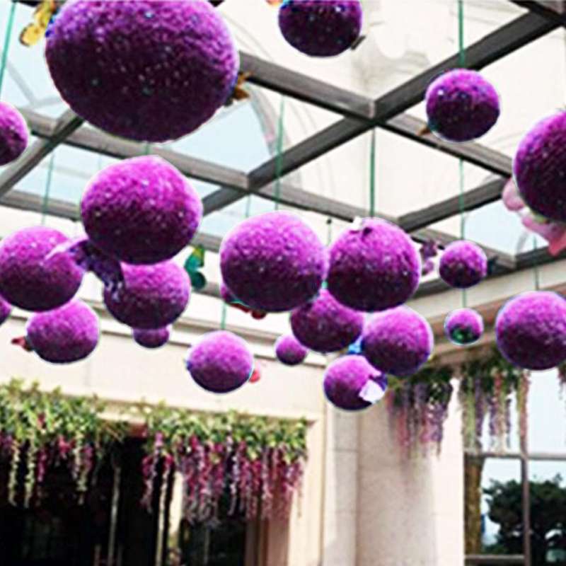 Artificial Grass Plant Ball Topiary Wedding Event Home Outdoor Decoration Hanging Ornament, Diame...