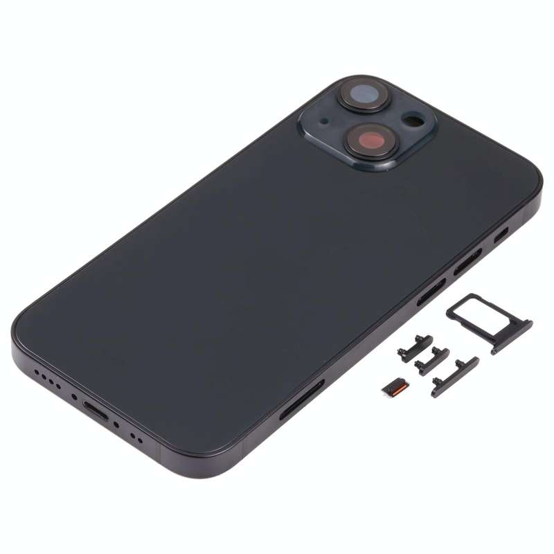 Back Housing Cover with SIM Card Tray & Side  Keys & Camera Lens for iPhone 13 Mini(Black)