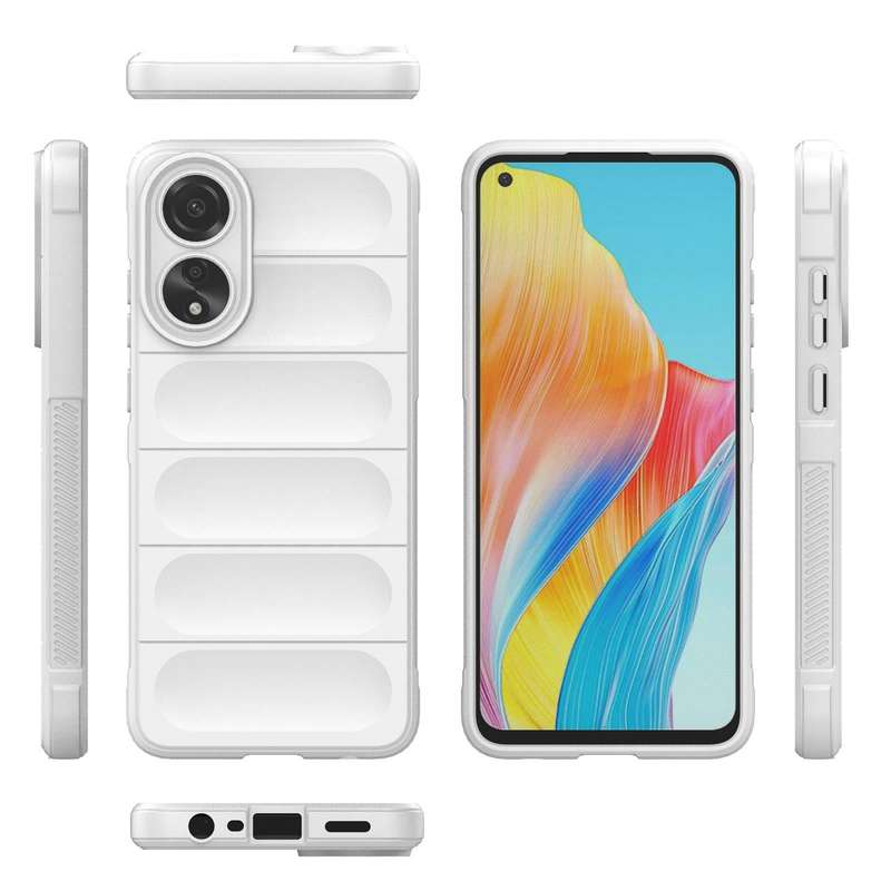 For OPPO A78 4G Global Magic Shield TPU + Flannel Phone Case(White)