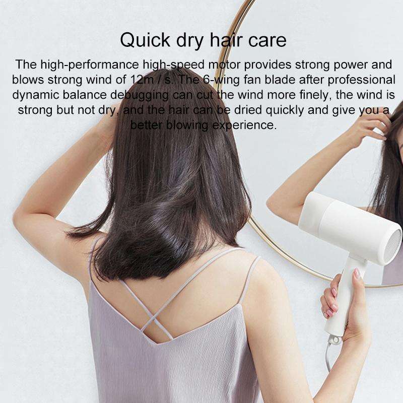 Original Xiaomi Mijia H100 Negative Ion Portable Electric Hair Dryer, US Plug(White)