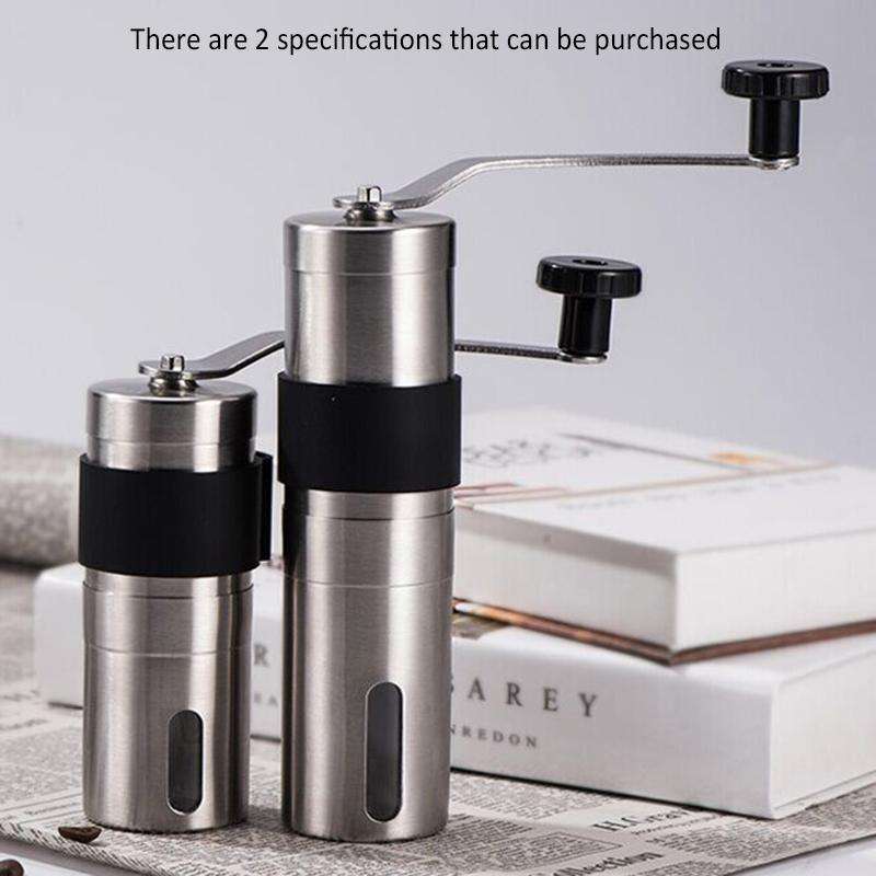 Portable Conical Burr Mill Manual Stainless Steel Hand Crank Coffee Bean Grinder with Silicone Ri...