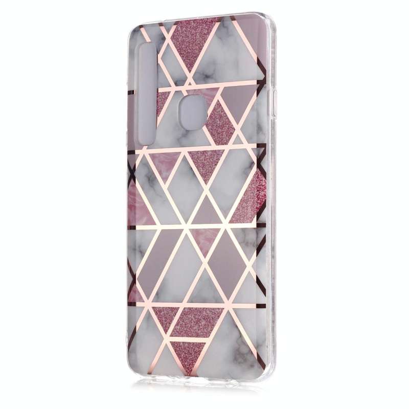 For Galaxy A9 (2018) / A9s Plating Marble Pattern Soft TPU Protective Case(Pink)