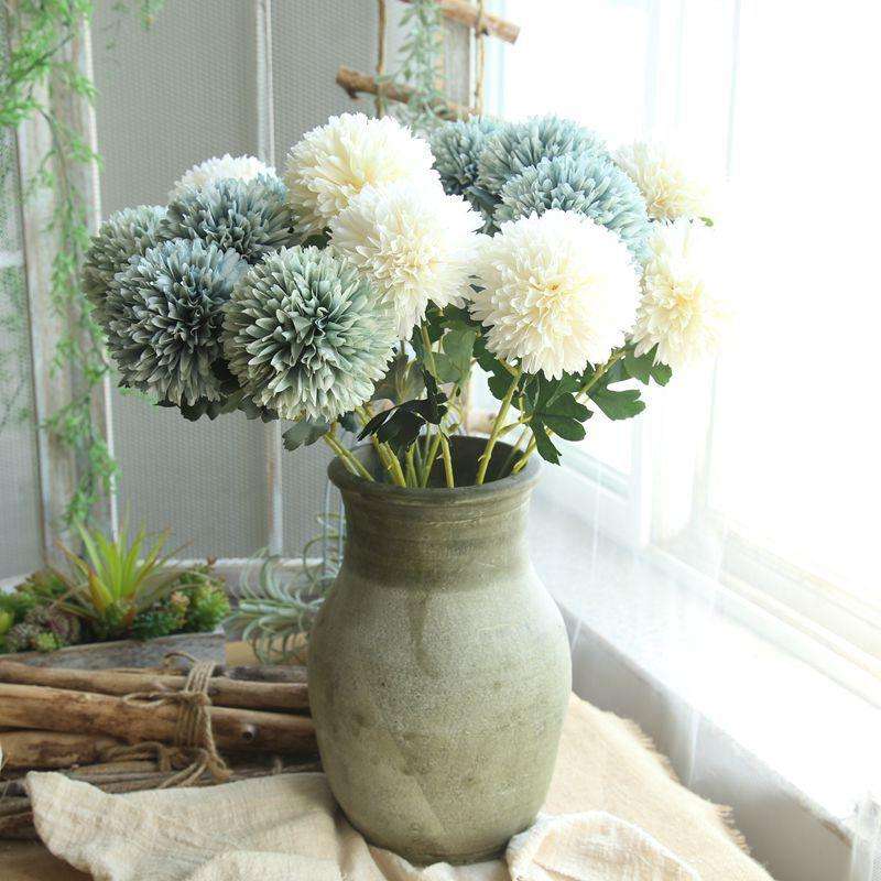Dandelion Flower Ball Simulation Flower Home Decoration Wedding Bouquet(Light Purple)