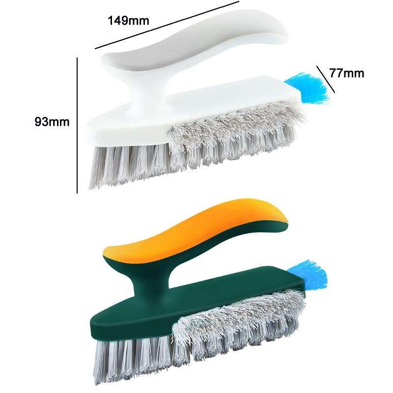 Bathroom Floor Corner Crevice Cleaning Brush(Yellow Green)