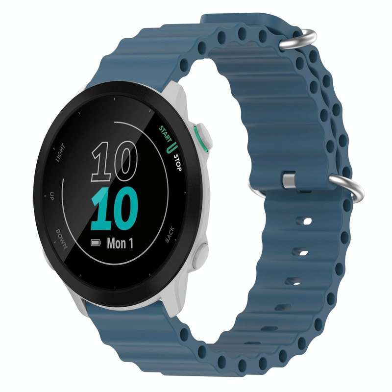 For Garmin Forerunner 55 20mm Ocean Style Silicone Solid Color Watch Band(Rock Gray)