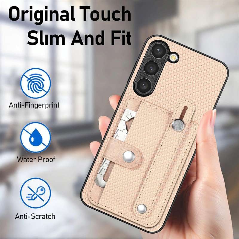 For Samsung Galaxy A54 5G Wristband Kickstand Wallet Back Phone Case with Tool Knife(Black)