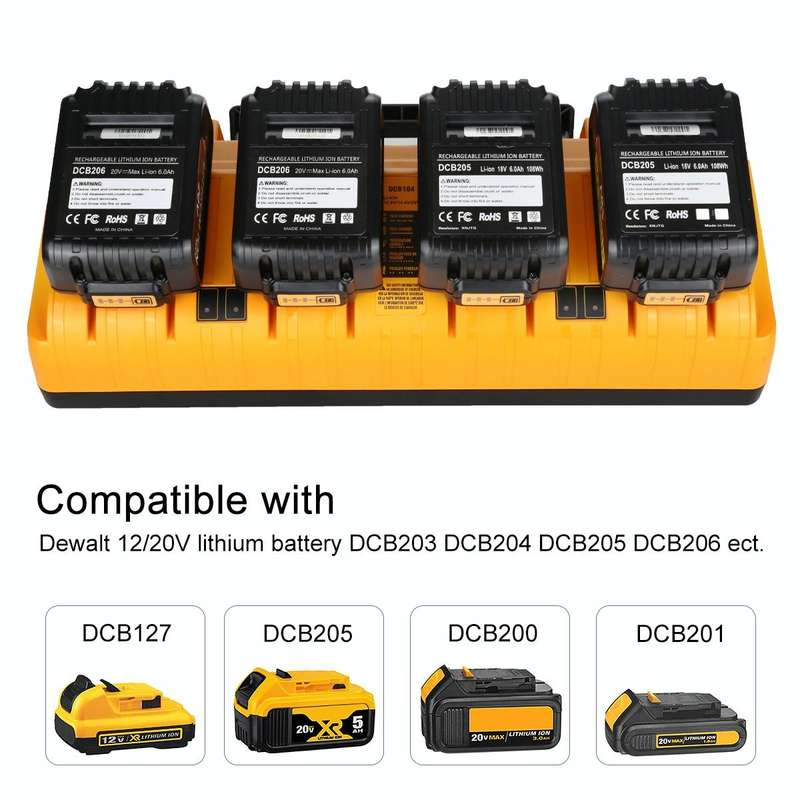 DCB104 Portable Fast Charger 12V-20V Electric Tool Lithium Battery Charger, For Dewalt DCB127 / D...