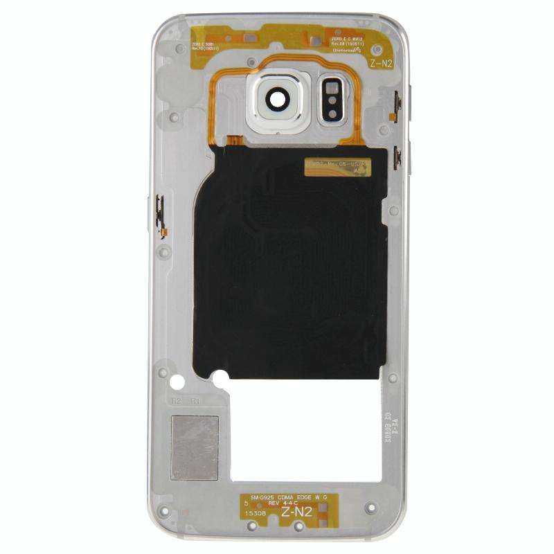 For Galaxy S6 Edge / G925 Back Plate Housing Camera Lens Panel with Side Keys and Speaker Ringer ...