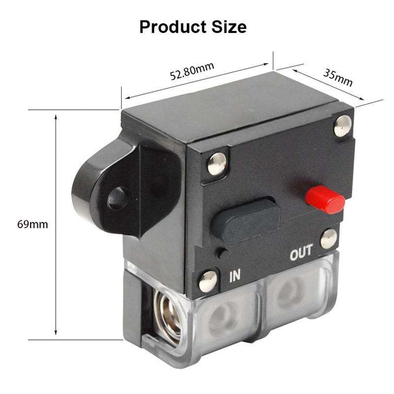300A Auto Circuit Breaker Car Audio Fuse Holder Power Insurance Automatic Switch(Black)
