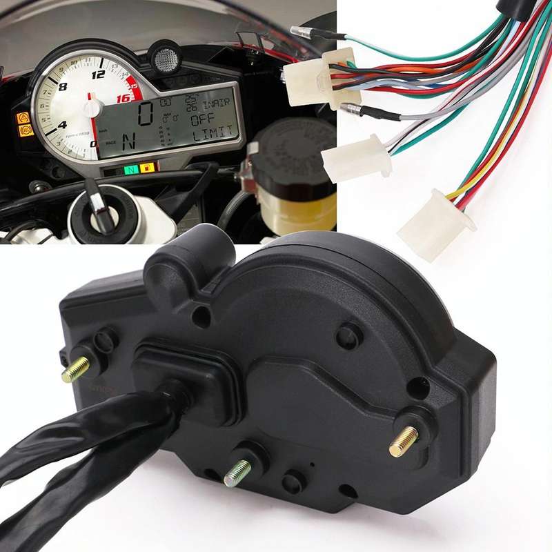 Speedpark Universal Motorcycle Instrument Colorful LED LCD N1-6 Speedometer Odometer Tachometer