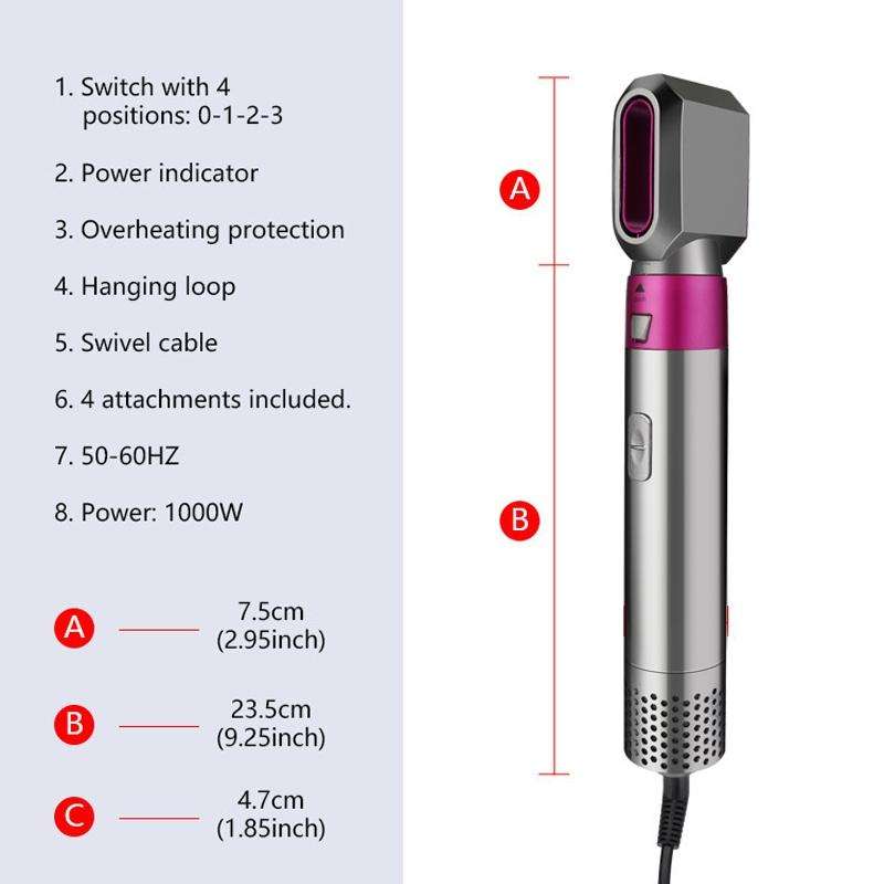 5 In 1 Hot Air Comb Automatic Curling Iron Square Model Hair Styling Comb Curling And Straighteni...