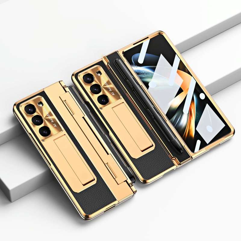 For Samsung Galaxy Z Fold5 5G Integrated Full Coverage Pen Slot Folding Phone Case with Stylus(Go...