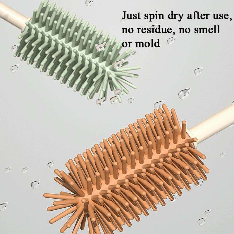 360 Degree Rotating Silicone Baby Bottle Brush Nipple Brush Cleaning Brush Set(Green)
