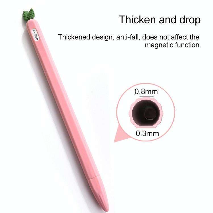 For Apple Pencil 1 Contrasting Color Mint Leaf Silicone Non-slip Protective Cover(Purple)