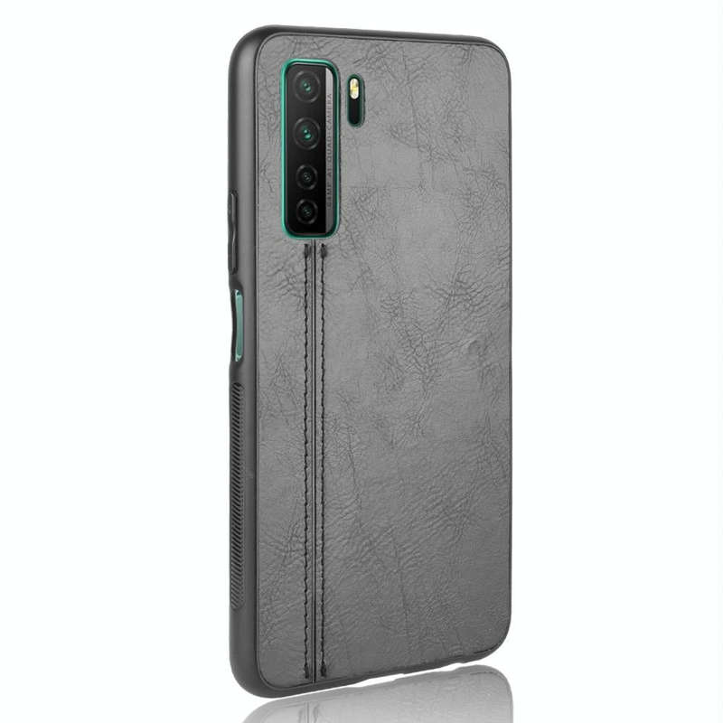 For Huawei P40 LITE 5G/Nova 7 SE Shockproof Sewing Cow Pattern Skin PC + PU + TPU Case(Black)