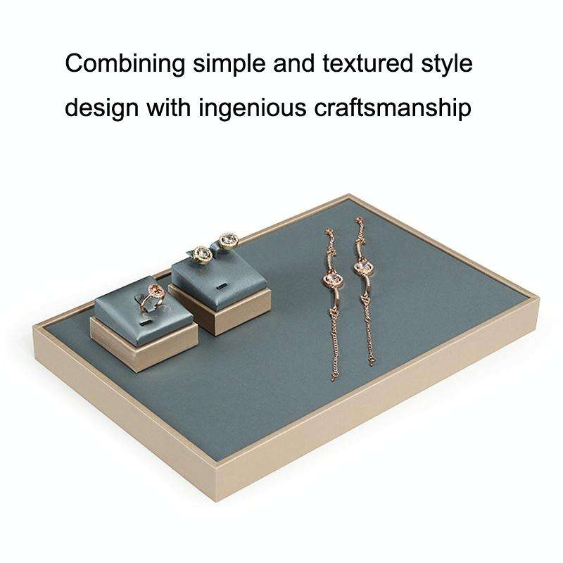 6.5x5.5x10.5cm L Shape Necklace Holder Pearl Gray Jewelry Bracelet Earrings Display Stand