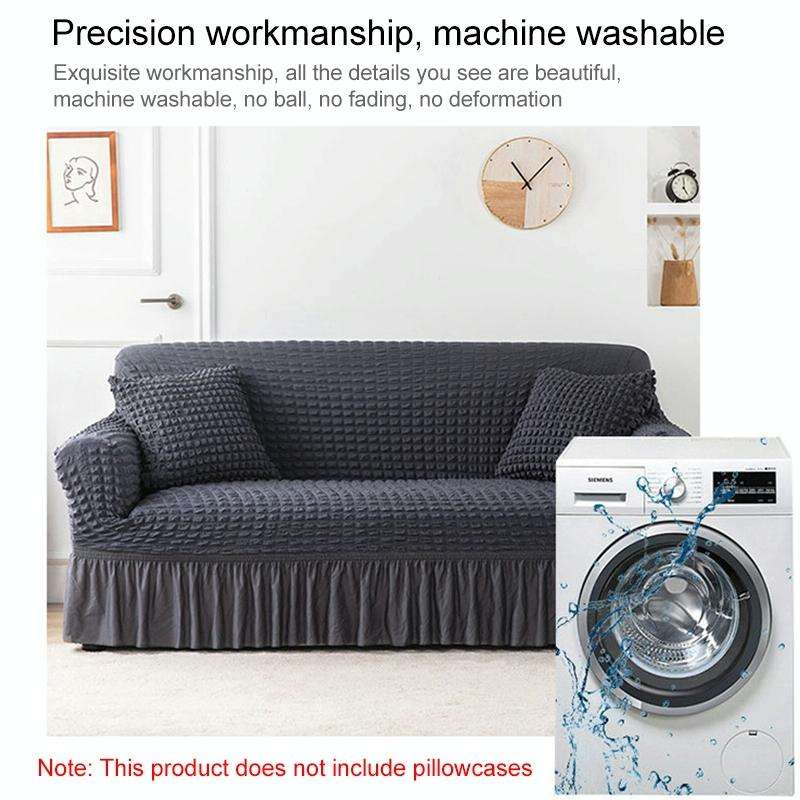 Living Room Stretch Full Coverage Skirt Style Sofa Cover, Size: Double M 145-185cm(One-color Must...