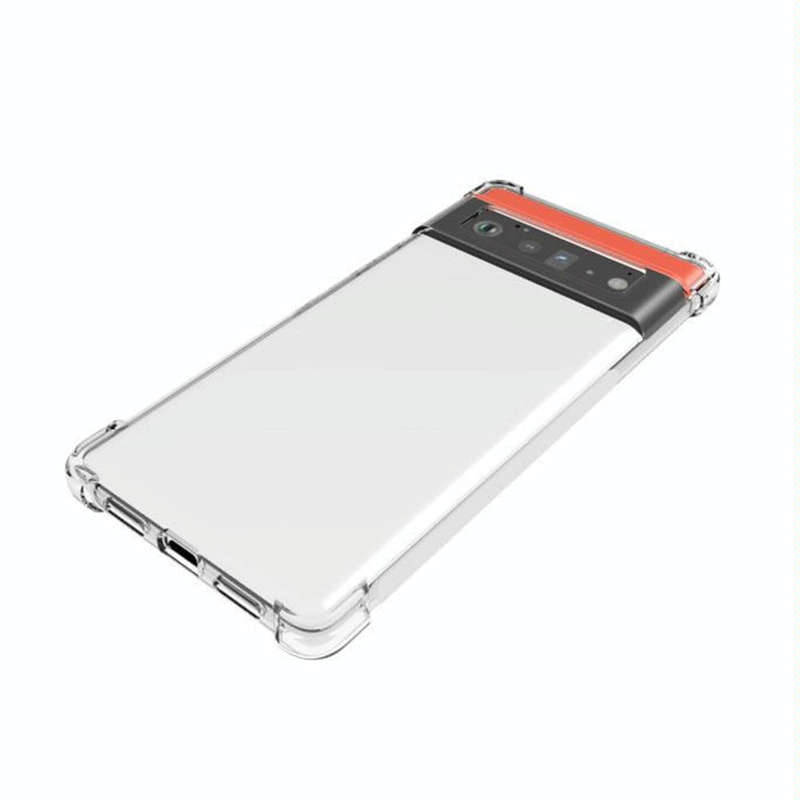 For Google Pixel 6 Pro Shockproof Non-slip Waterproof Thickening TPU Protective Case (Transparent)