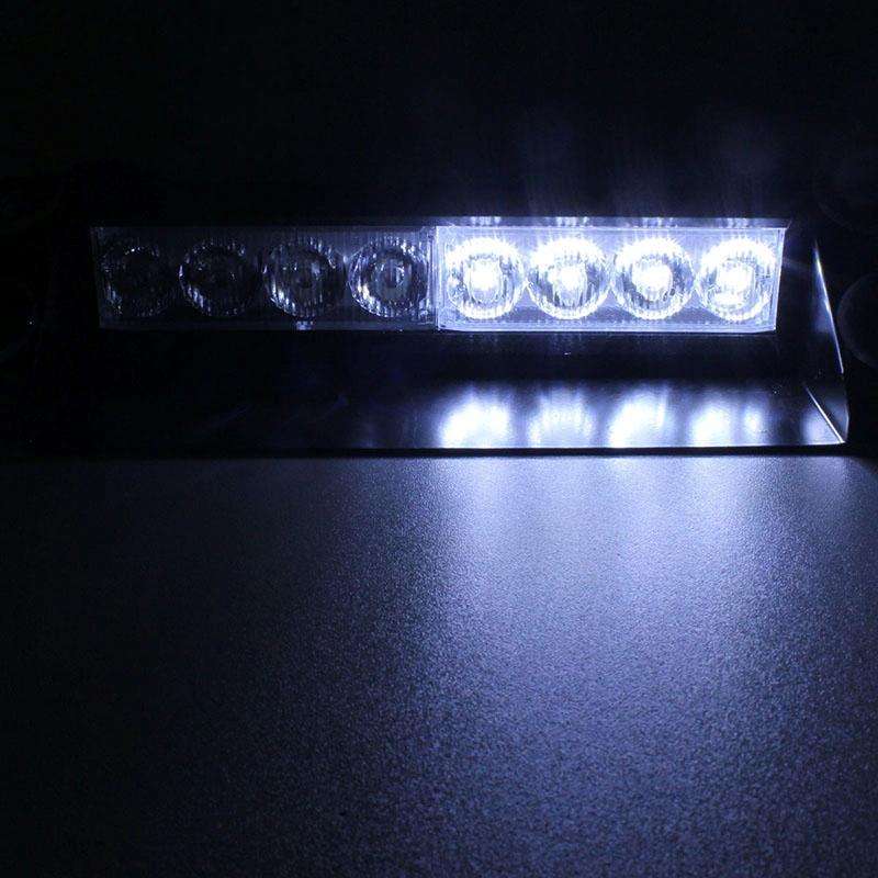 8W 800LM 8-LED White + Red Light 3-Modes Adjustable Angle Car Strobe Flash Dash Emergency Light W...