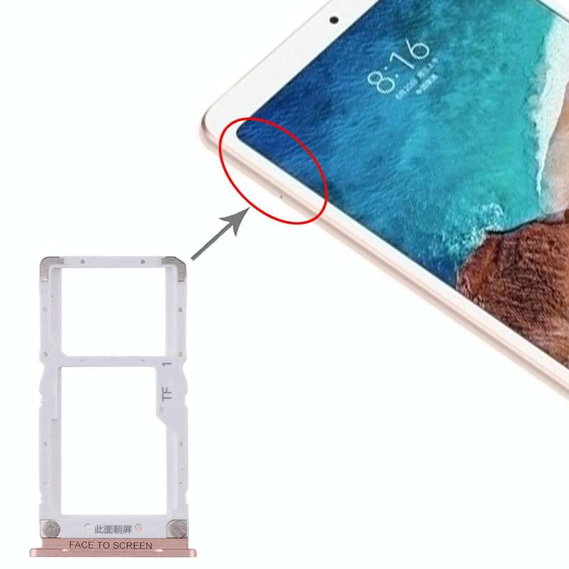 SIM Card Tray + Micro SD Card Tray for Xiaomi Mi Pad 4(Gold)