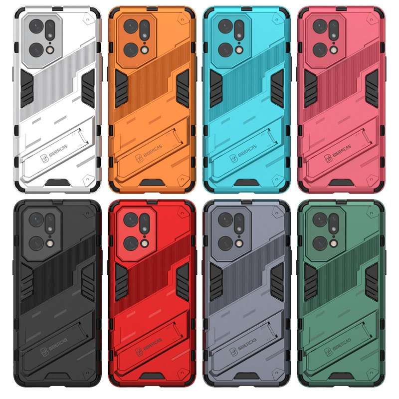 For OPPO Find X5 Pro Punk Armor 2 in 1 PC + TPU Shockproof Phone Case with Invisible Holder(Black)