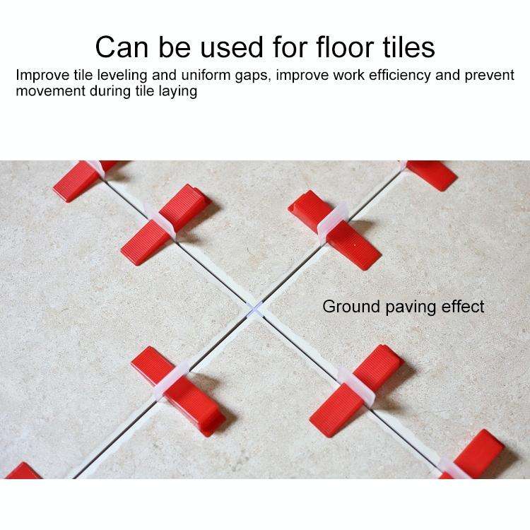 100 PCS 2.5mm Tile Leveling System Clips Kit Wall Floor Tile Spacer Tiling Tool for Paving Locato...