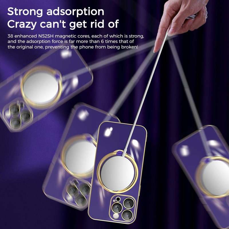 For iPhone XR Multifunction Electroplating MagSafe Holder Phone Case(White)